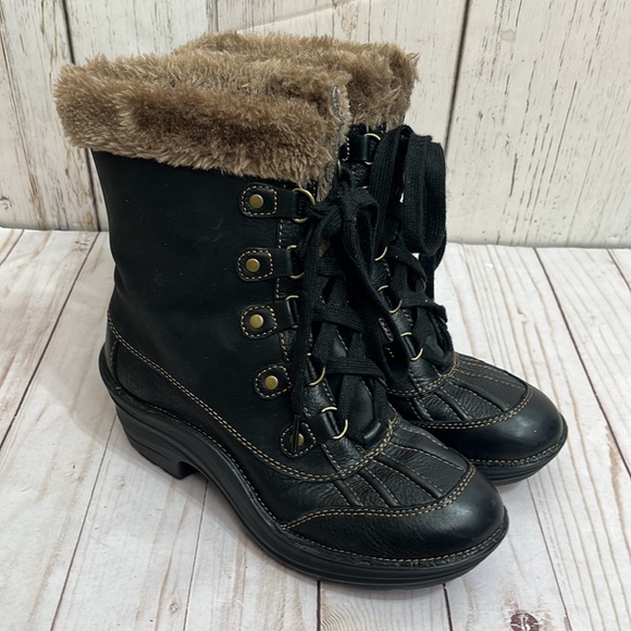 Bionico Nordstrom Brown Fauz Fur Genuine Leather Ankle Snow Rain Noots Size 7M - Picture 4 of 12